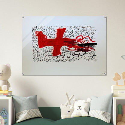 JAMBE ET CHIFFRES 1984 - Antoni Tapies Acrylic Print - 70x100 cm / 28x40″ inches
