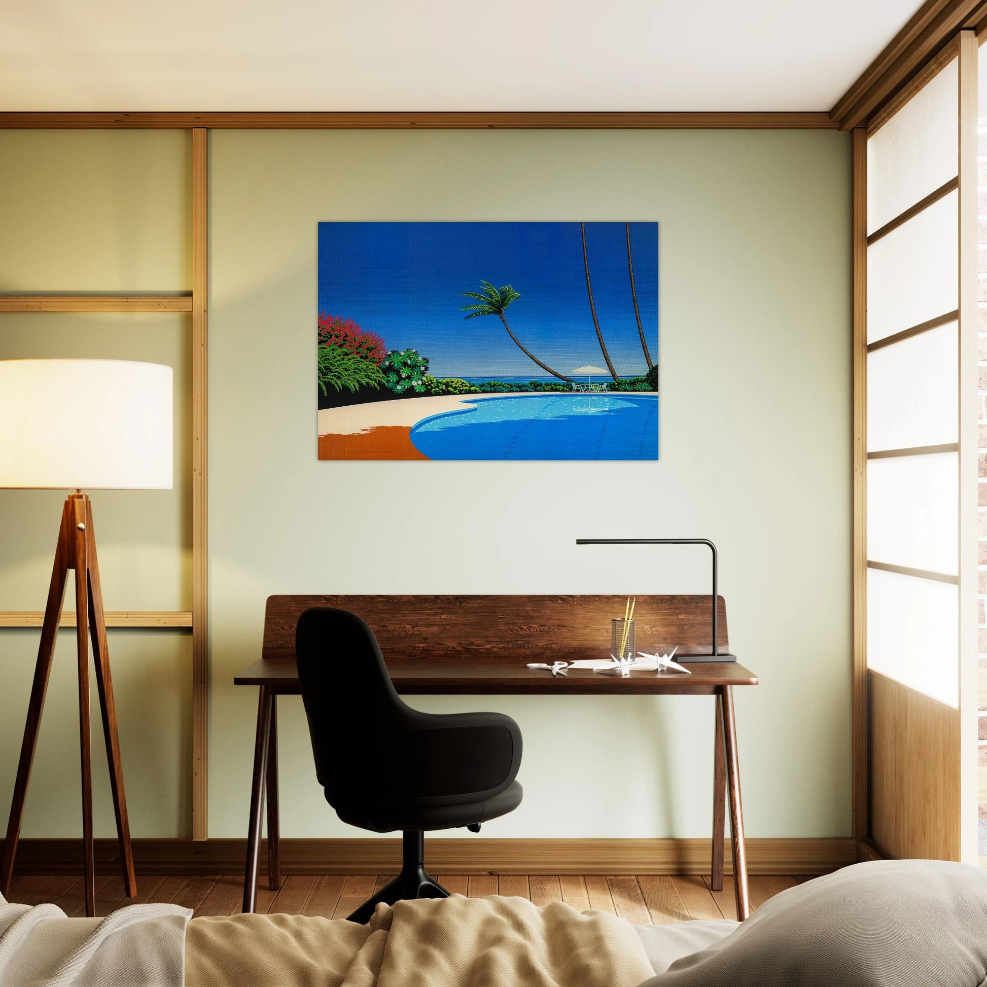 Shade of Palm Grove II - Hiroshi Nagai Brushed Aluminum Print - 70x100 cm / 28x40 inches | Hiroshi Nagai Aluminum Print | Hiroshi Nagai Prints