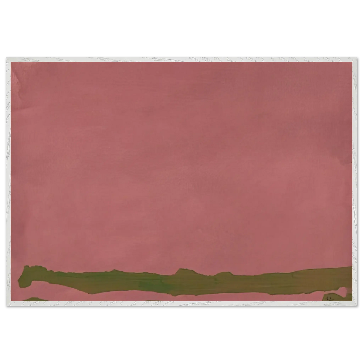 Helen Frankenthaler - Green Likes Mauve - 1970 Wall art - A3 (29.7 x 42  cm) - Premium Wooden Framed Poster With Fine Art Paper - White frame