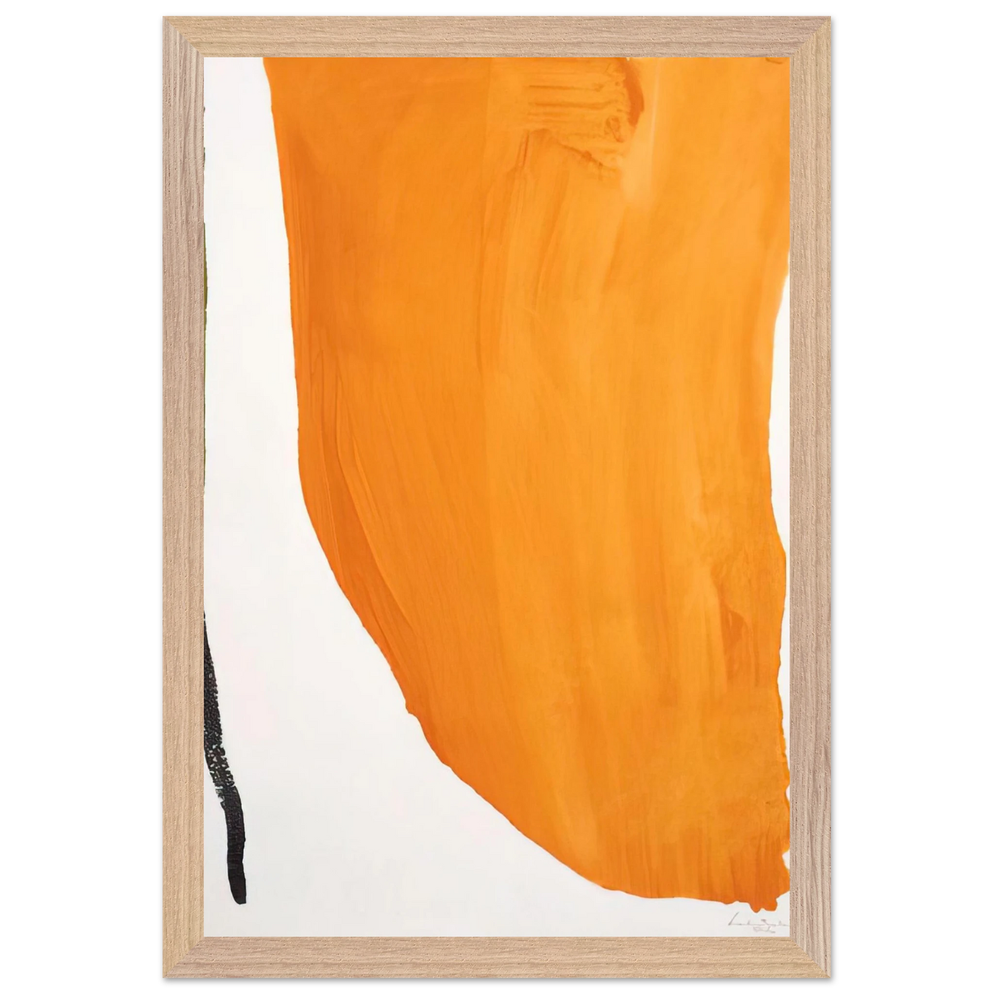 Helen Frankenthaler - Orange Downpour - 1970 Wall art - 70x100 cm / 28x40 inches - Premium Wooden Framed Poster With Fine Art Paper-canvas - Wood frame