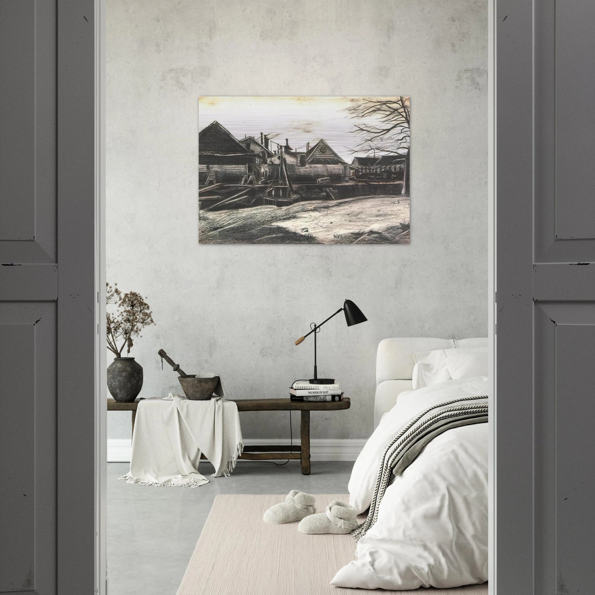 Factory - Vincent van Gogh Brushed Aluminum Print - 70x100 cm / 28x40 inches | Vincent van Gogh Aluminum Print | Vincent van Gogh Prints