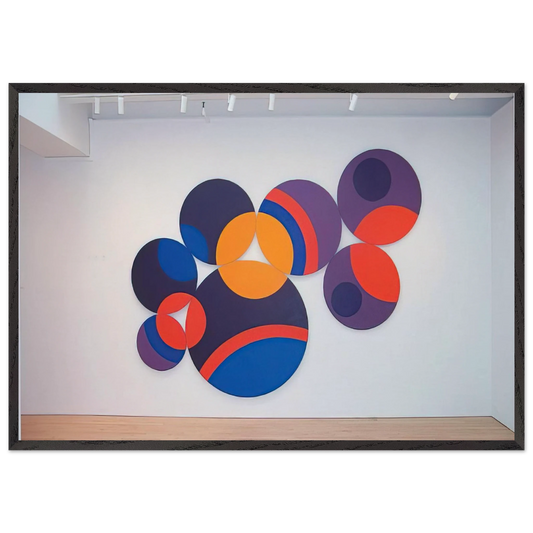 Constellation Twelve Circles - 1969 - Leon Polk Smith 70x100 cm / 28x40 inches Framed Art Print – Black Wooden Frame