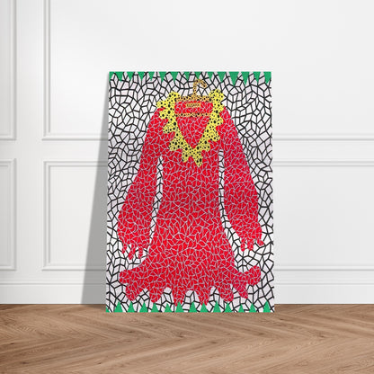 DRESS 1982 - Yayoi Kusama Brushed Aluminum Print - 70x100 cm / 28x40 inches | Yayoi Kusama Aluminum Print | Yayoi Kusama Prints
