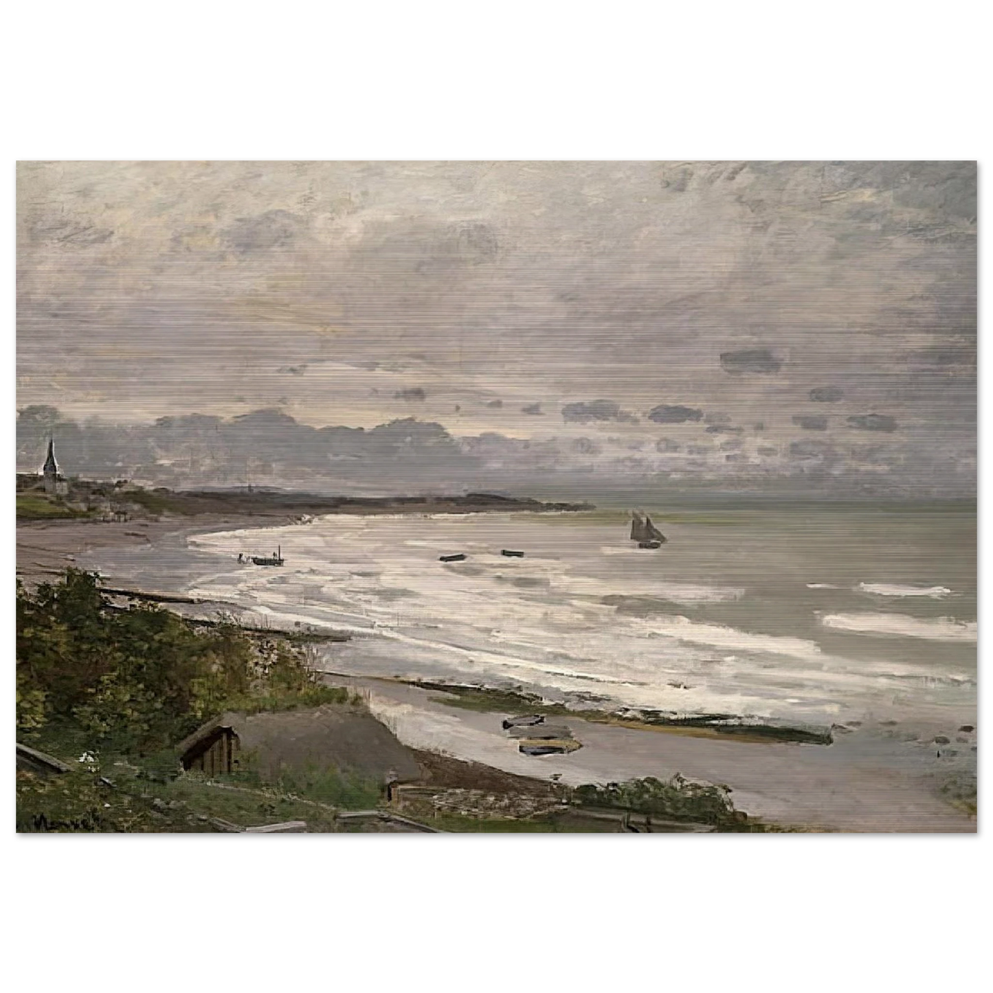The Beach at Saint-Adresse - claude monet Brushed Aluminum Print - 70x100 cm / 28x40 inches | claude monet Aluminum Print | claude monet Prints