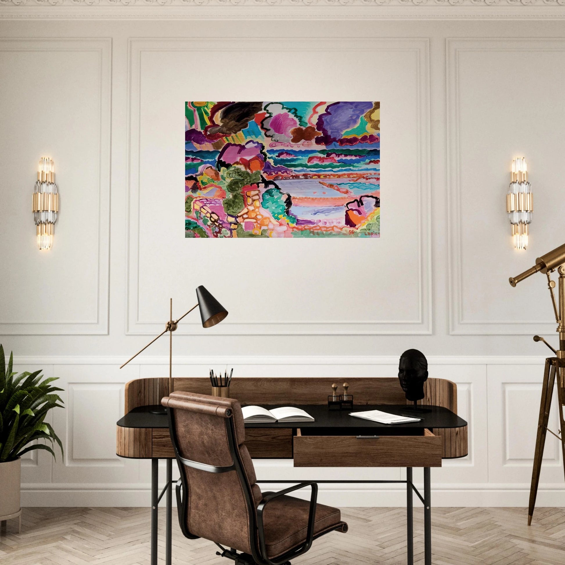 L'orage sur Bréhât - 1956 - Charles Lapicque Brushed Aluminum Print - 70x100 cm / 28x40 inches | Charles Lapicque Aluminum Print | Charles Lapicque Prints