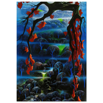 Valley of Dreams - Eyvind Earle Brushed Aluminum Print - 70x100 cm / 28x40 inches | Eyvind Earle Aluminum Print | Eyvind Earle Prints