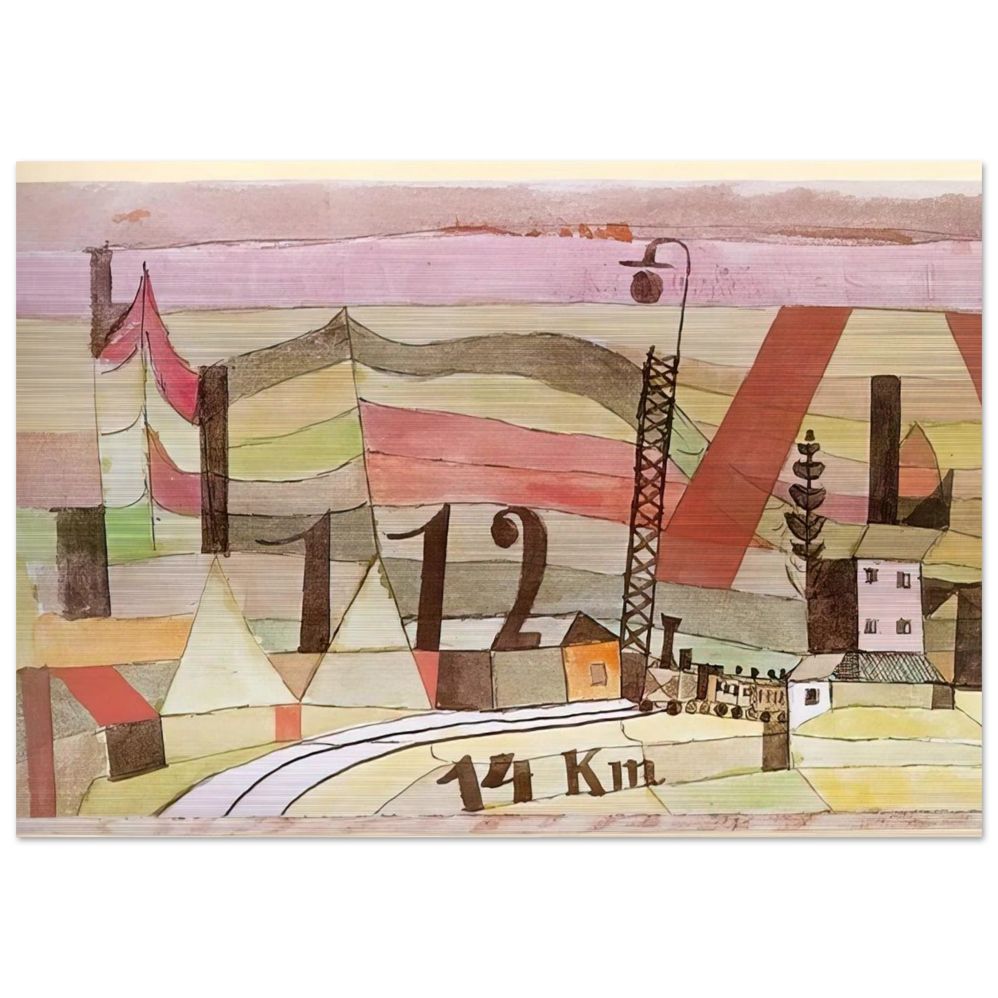 STATION L 112 1923 - Paul Klee Brushed Aluminum Print - 70x100 cm / 28x40 inches | Paul Klee Aluminum Print | Paul Klee Prints