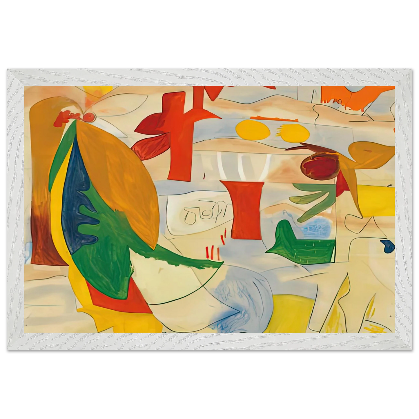 Helen Frankenthaler - Abstract Landscape, 1951- Wall Art - 30x40 cm / 12x16 inches - Premium Wooden Framed Poster With Fine Art Paper-canvas - White frame