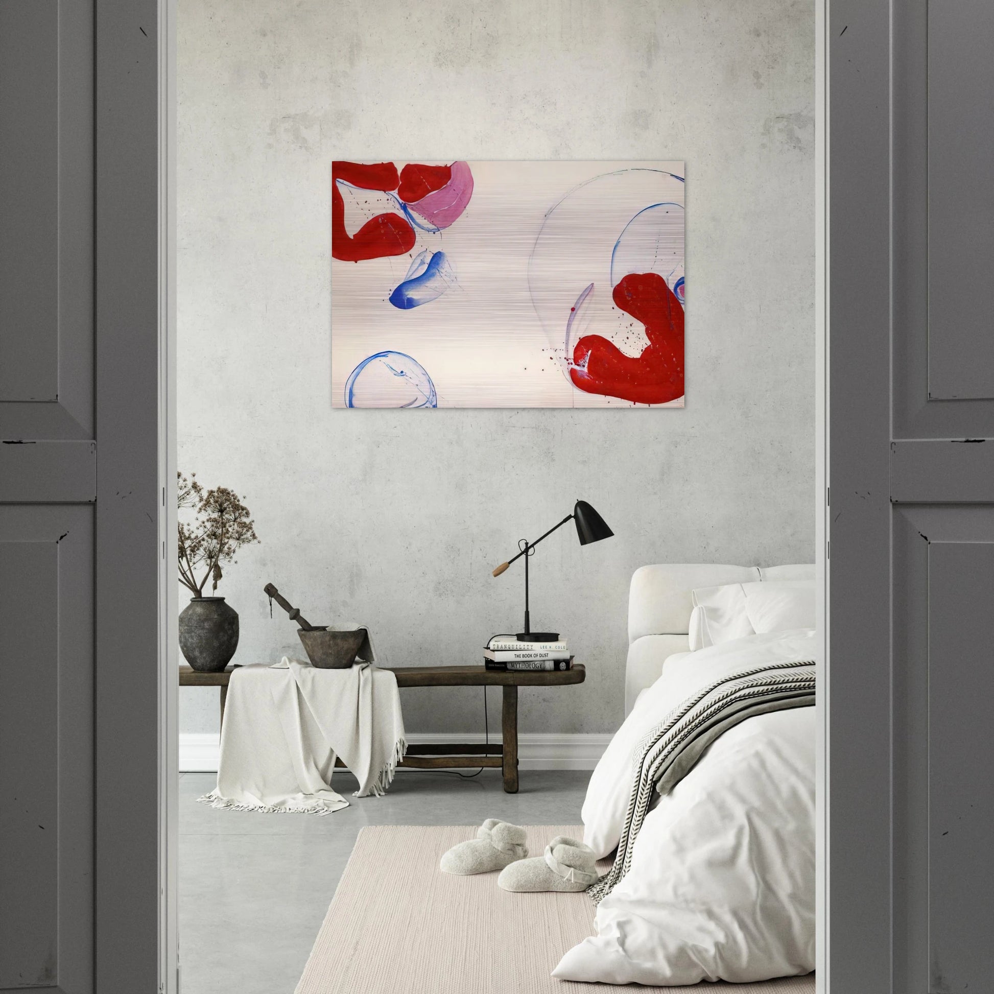 Untitled  SF 61-012  - Sam Francis Brushed Aluminum Print - 70x100 cm / 28x40 inches | Sam Francis Aluminum Print | Sam Francis Prints