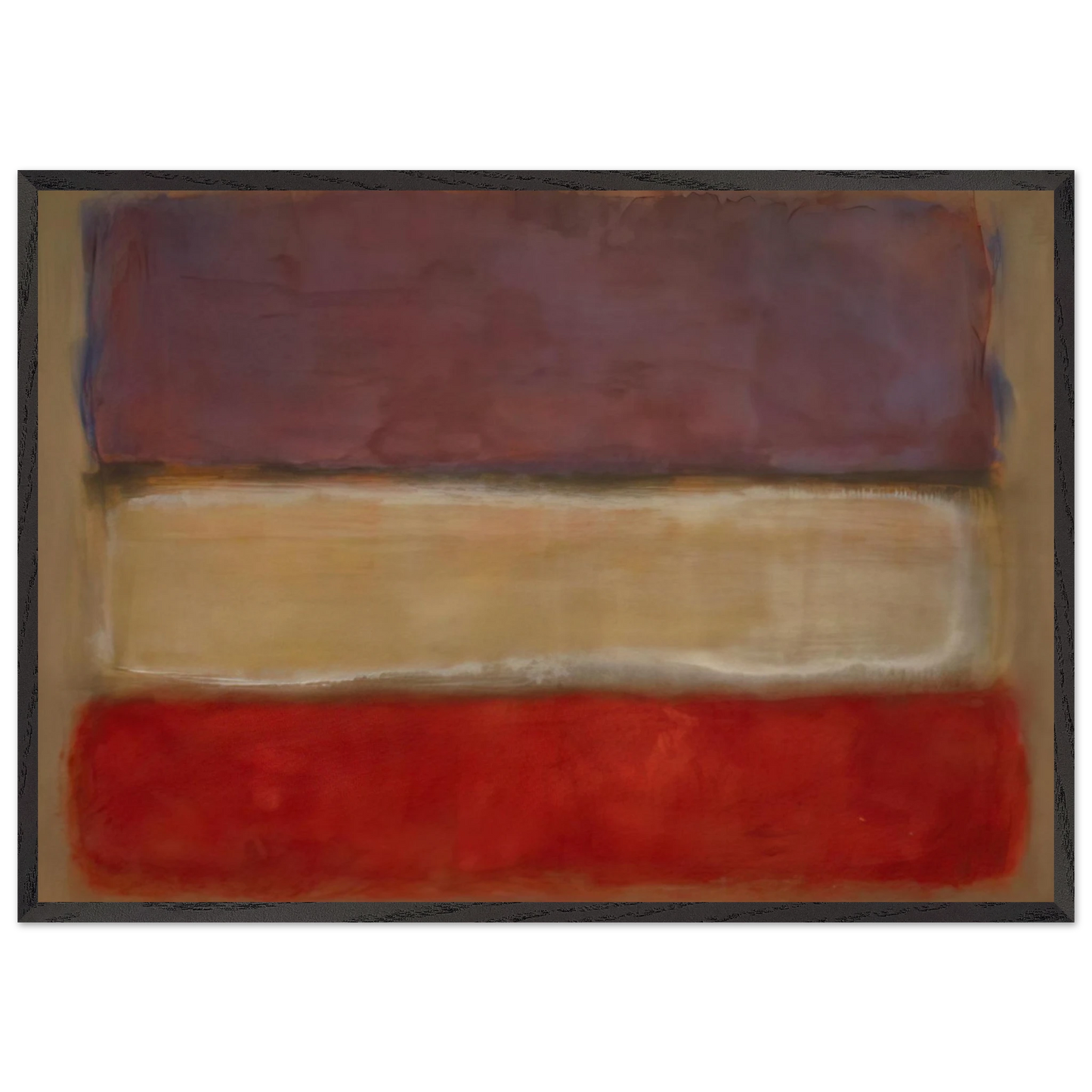 Untitled Purple White and Red - 1953 - Mark Rothko 70x100 cm / 28x40 inches Framed Art Print – Black Wooden Frame