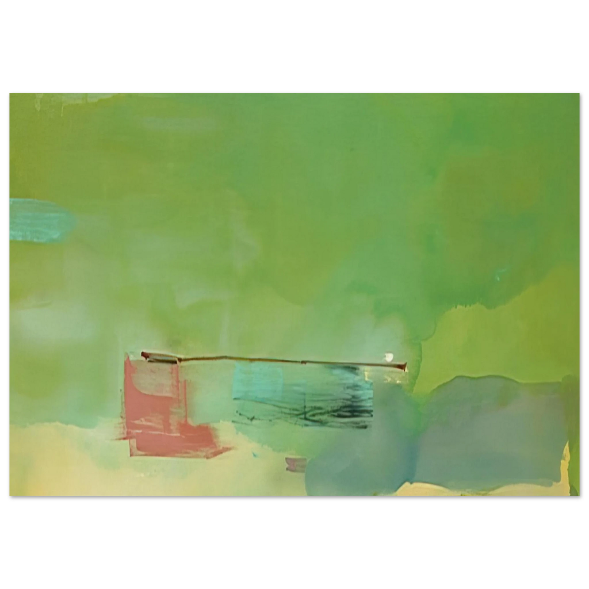 Helen Frankenthaler - Springscape - 1975 Wall art - 30x45 cm / 12x18 inches - Premium Wooden Framed Poster With Fine Art Paper-canvas - Wood frame
