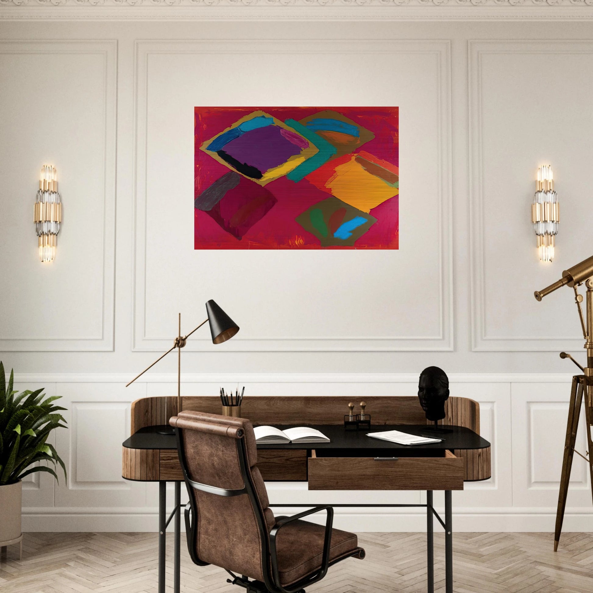 Tiger Walk 3.4.81 - 1981 - John Hoyland Brushed Aluminum Print - 70x100 cm / 28x40 inches | John Hoyland Aluminum Print | John Hoyland Prints