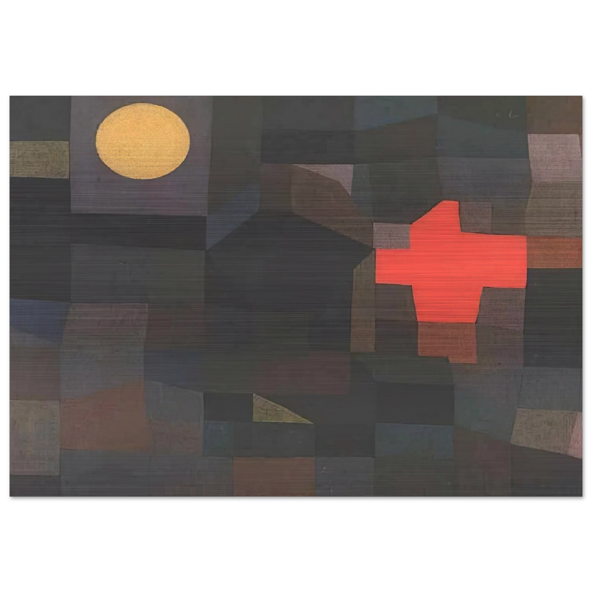 FIRE FULL MOON 1933 - Paul Klee Brushed Aluminum Print - 70x100 cm / 28x40 inches | Paul Klee Aluminum Print | Paul Klee Prints