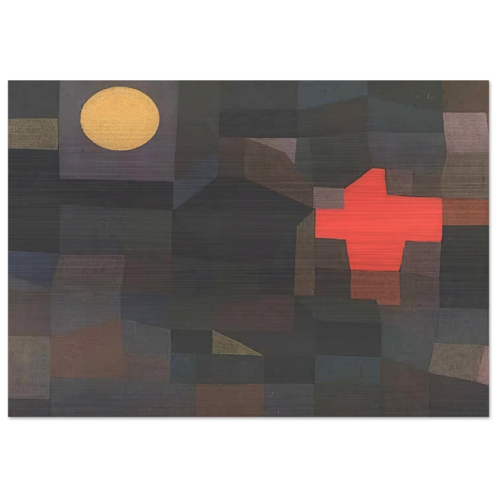 FIRE FULL MOON 1933 - Paul Klee Brushed Aluminum Print - 70x100 cm / 28x40 inches | Paul Klee Aluminum Print | Paul Klee Prints