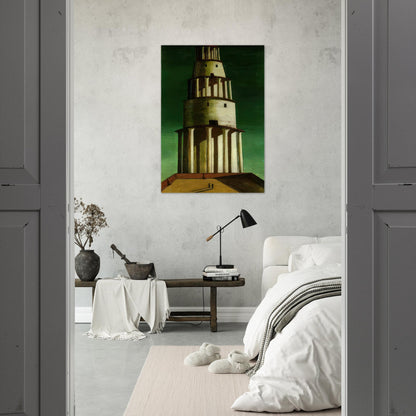 THE GREAT TOWER 1913 - Giorgio de Chirico Brushed Aluminum Print - 70x100 cm / 28x40 inches | Giorgio de Chirico Aluminum Print | Giorgio de Chirico Prints