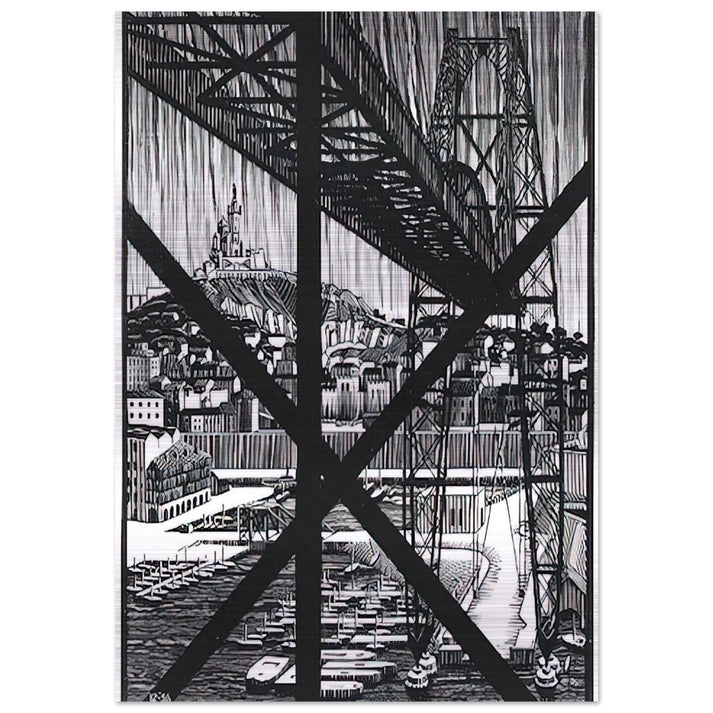 MARCEILLES DECEMBER 1936 1936 - MC Escher Brushed Aluminum Print - 70x100 cm / 28x40 inches | MC Escher Aluminum Print | MC Escher Prints