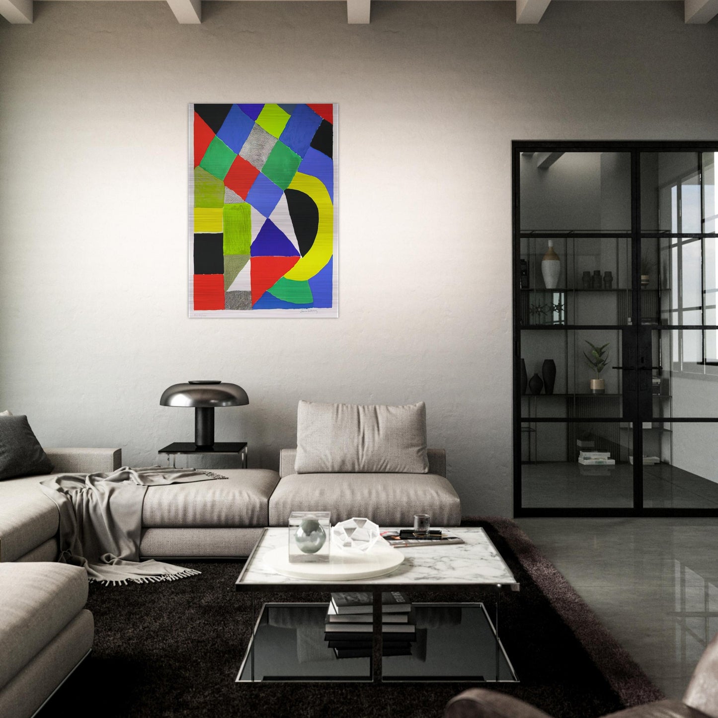 SQUARES - Sonia Delaunay Brushed Aluminum Print - 70x100 cm / 28x40 inches | Sonia Delaunay Aluminum Print | Sonia Delaunay Prints
