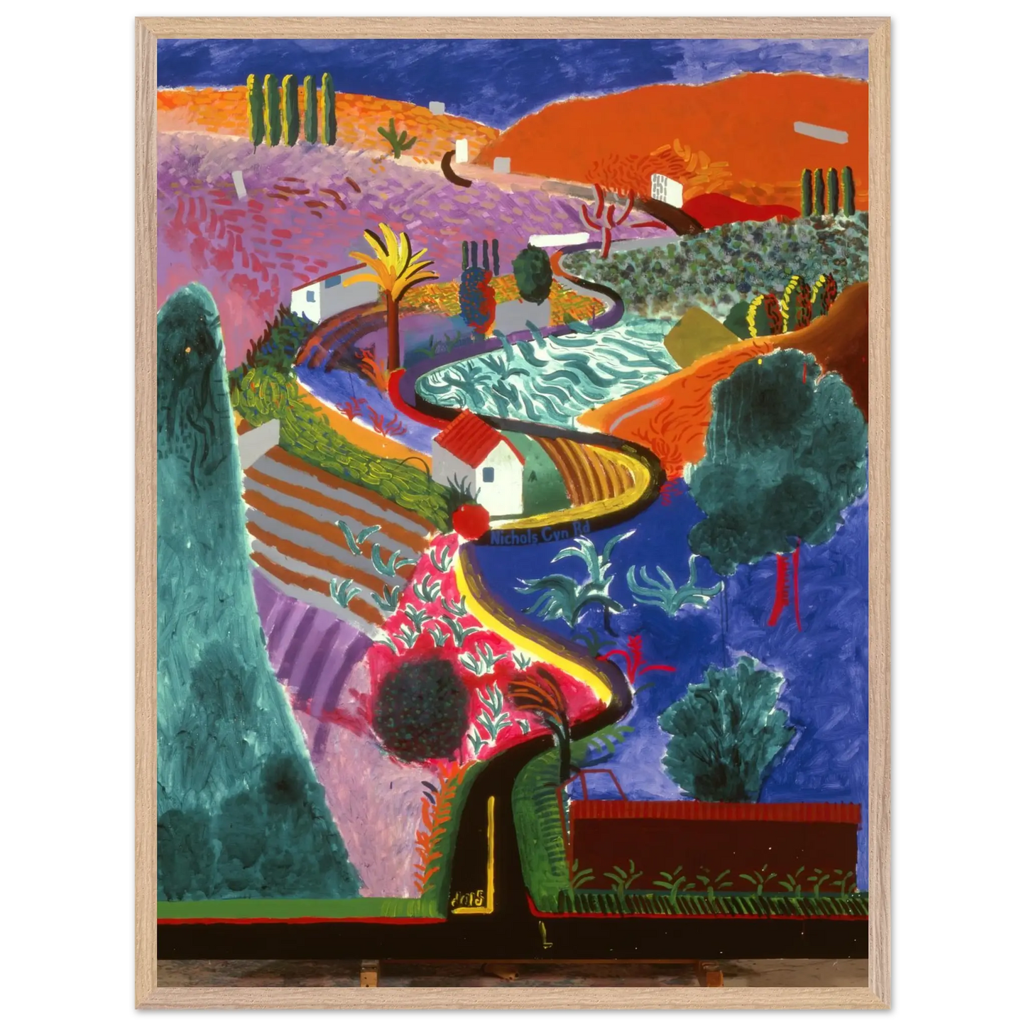 David Hockney - David Hockney Wall art - 30x45 cm / 12x18 inches - Premium Wooden Framed Poster With Fine Art Paper - White frame