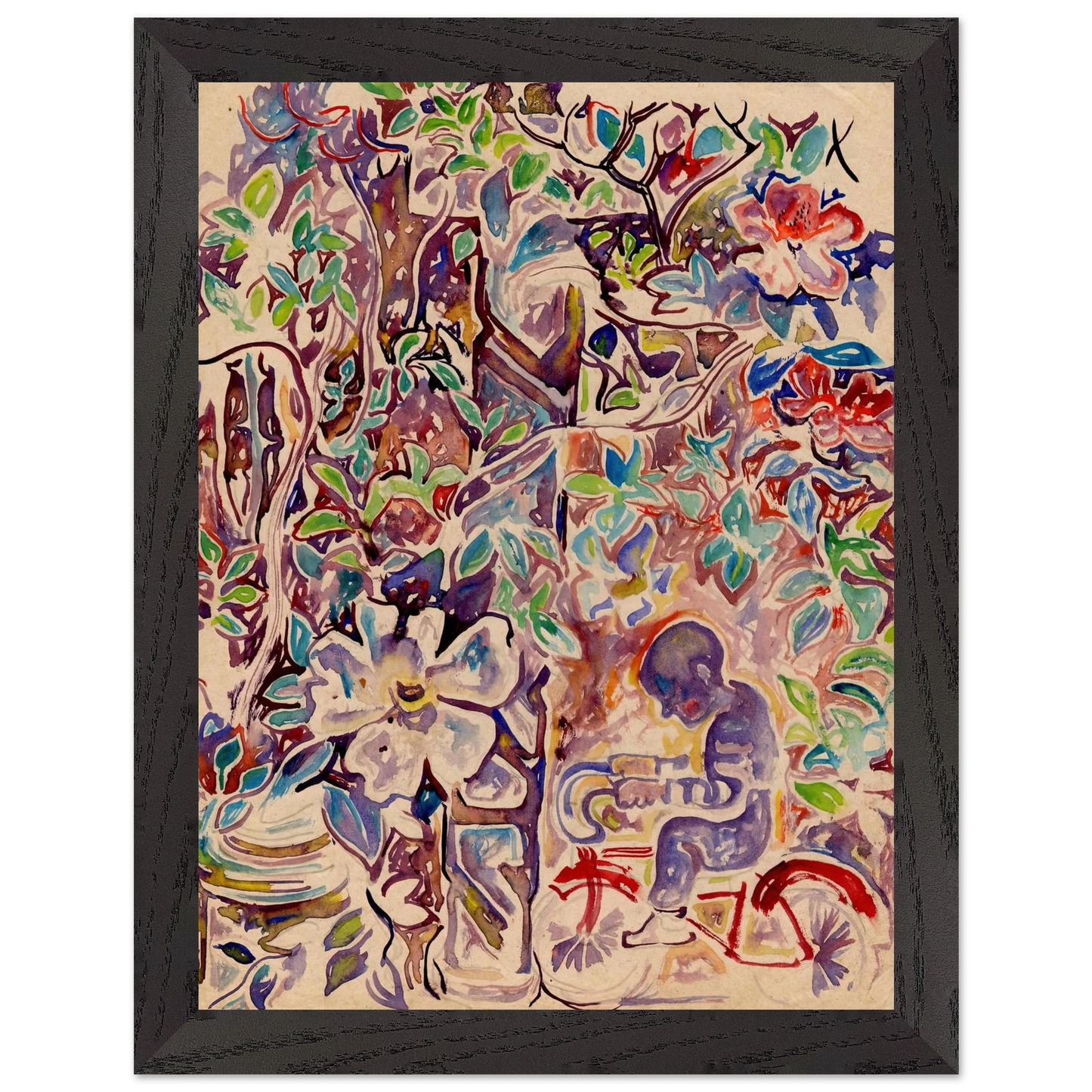 Walter Inglis Anderson - Walter Anderson Wall art - 27x35 cm / 11x14 inches - Premium Wooden Framed Poster With Fine Art Paper-canvas - Black frame