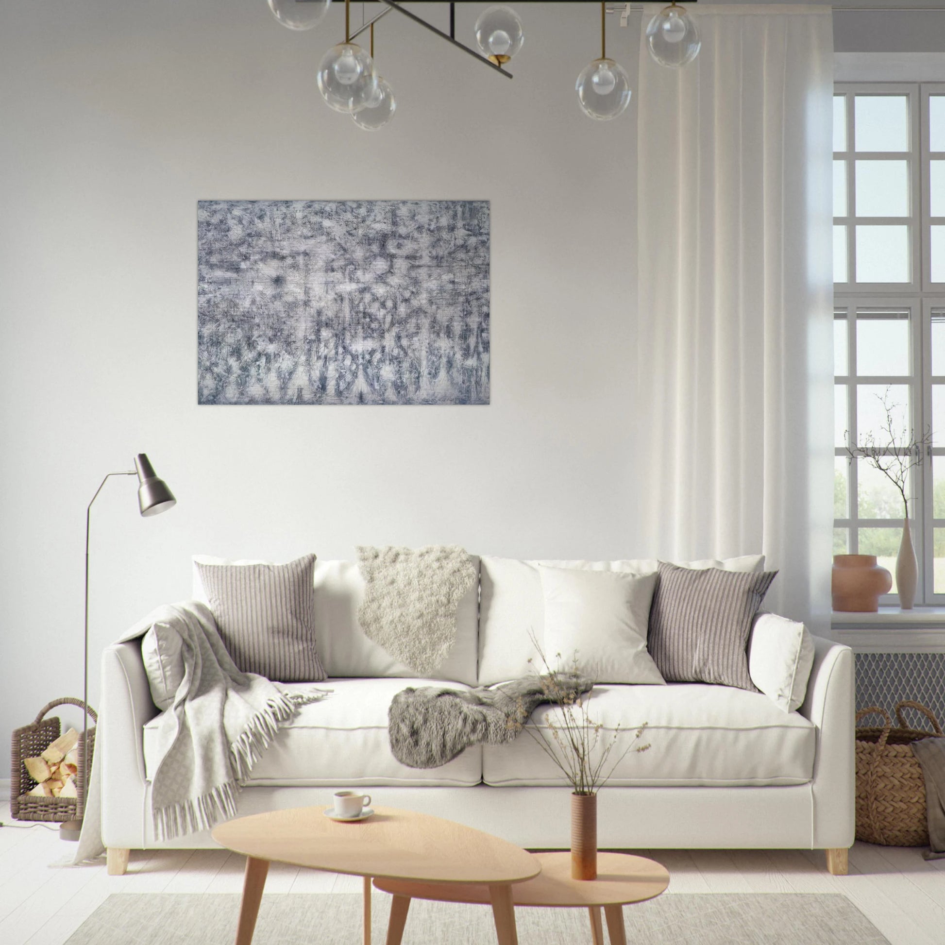 White Garden - 1951 - Richard Pousette-Dart Brushed Aluminum Print - 70x100 cm / 28x40 inches | Richard Pousette-Dart Aluminum Print | Richard Pousette-Dart Prints