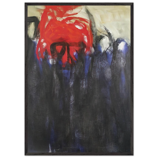 Untitled Columns of Fire - 1956 - Theodoros Stamos 70x100 cm / 28x40 inches Framed Art Print – Black Wooden Frame