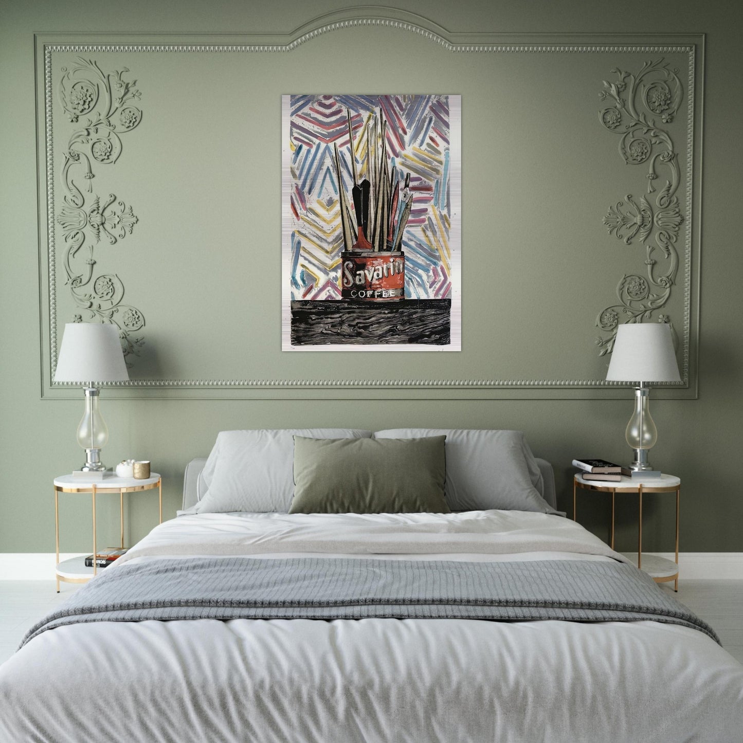SAVARIN ULAE 183 - Jasper Johns Brushed Aluminum Print - 70x100 cm / 28x40 inches | Jasper Johns Aluminum Print | Jasper Johns Prints