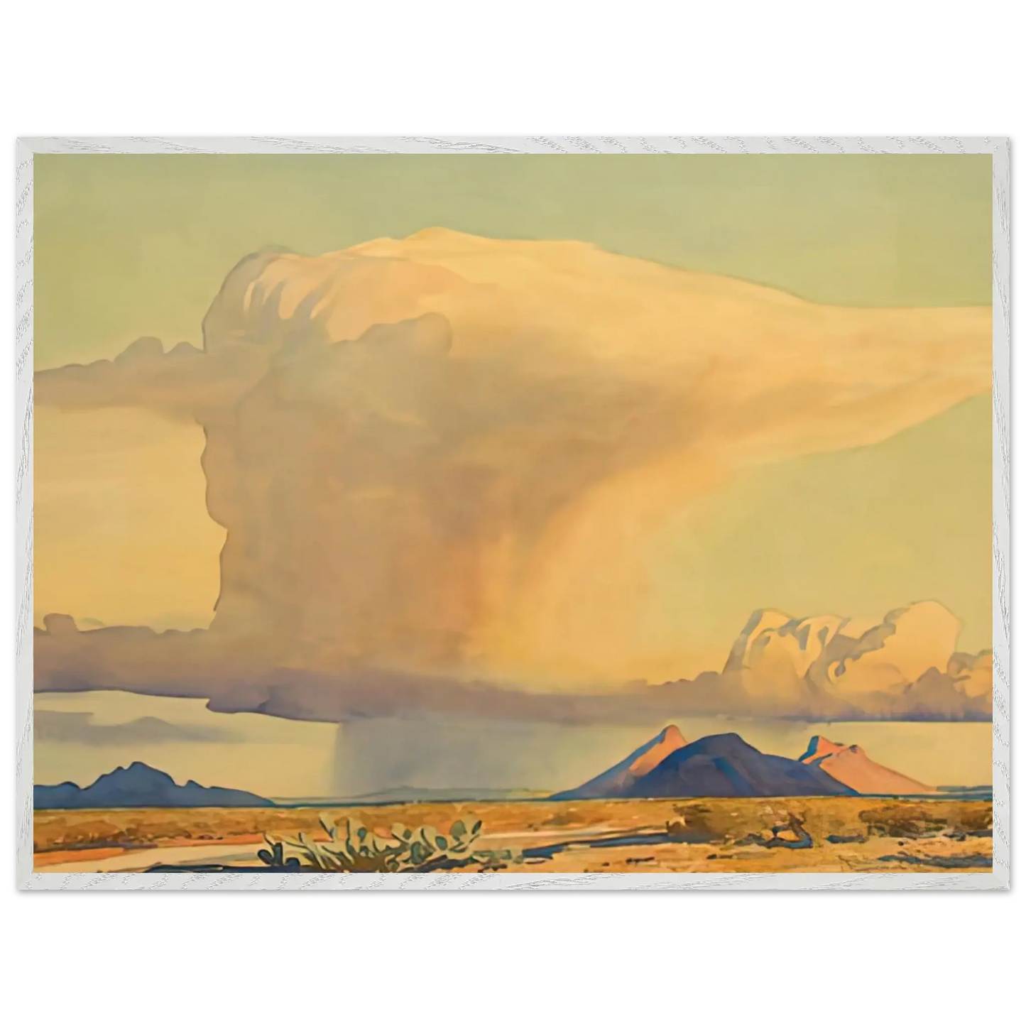 Maynard Dixon - DROUGHT AND DOWNPOUR 1944 Wall art - A2 (42 x 59.4  cm) - Premium Wooden Framed Poster With Fine Art Paper - Black frame