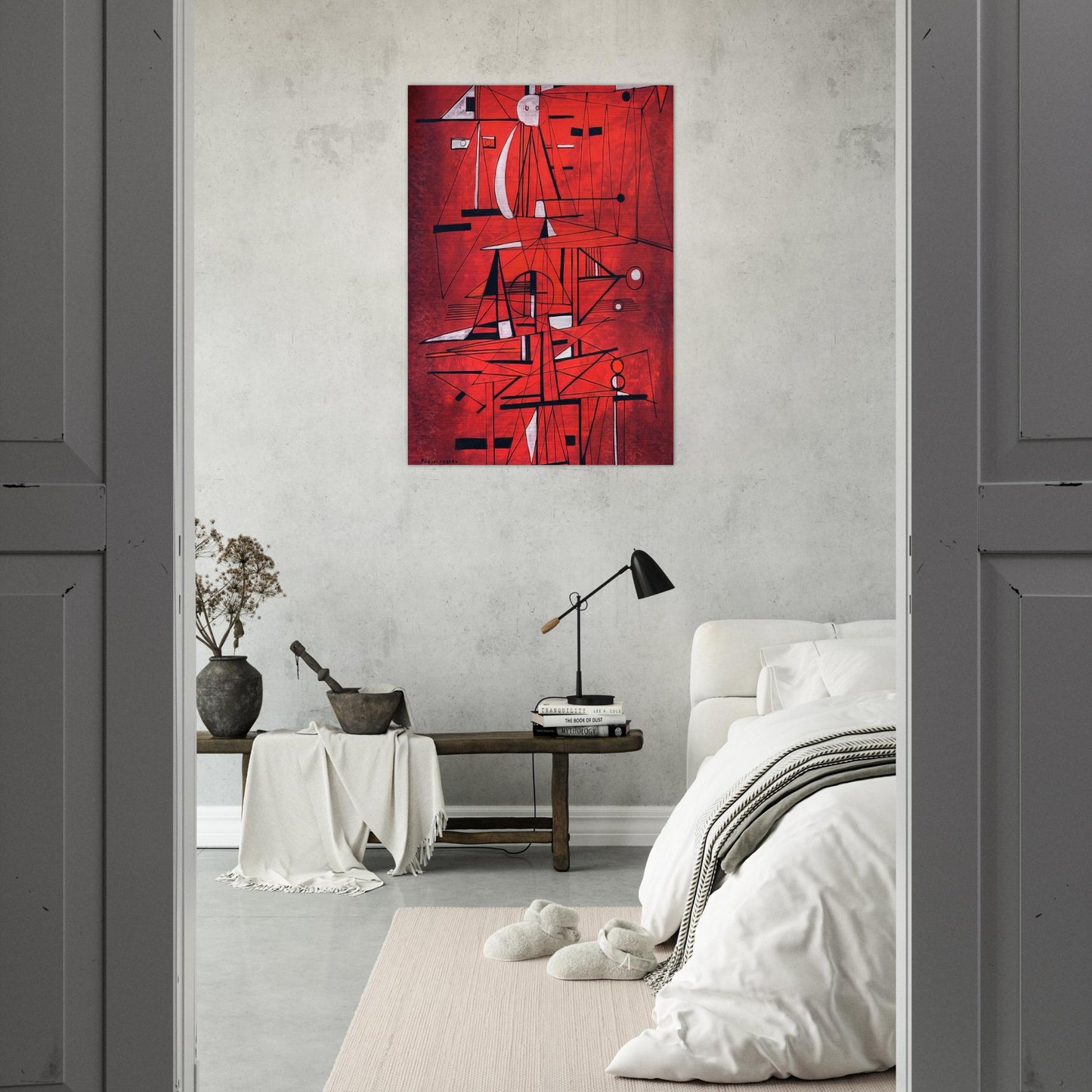 COMPOSITION 1952 - Rene Portocarrero Brushed Aluminum Print - 70x100 cm / 28x40 inches | Rene Portocarrero Aluminum Print | Rene Portocarrero Prints
