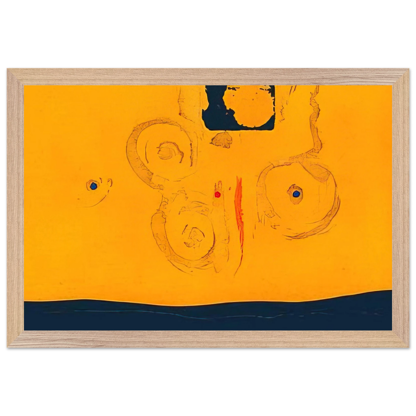 Helen Frankenthaler - Plaza Real - 1988 Wall art - 21x29.7 cm / 8x12" - Premium Wooden Framed Poster With Fine Art Paper-canvas - White frame