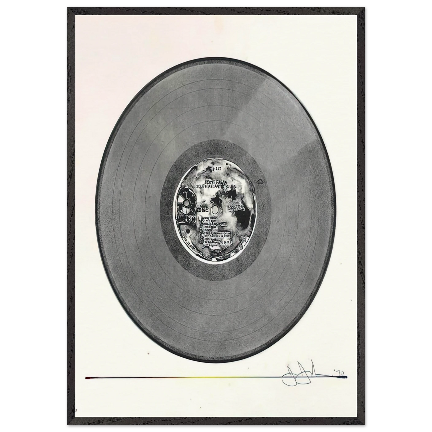 SCOTT FAGAN RECORD 1970 - Jasper Johns 70x100 cm / 28x40 inches Framed Art Print – Black Wooden Frame