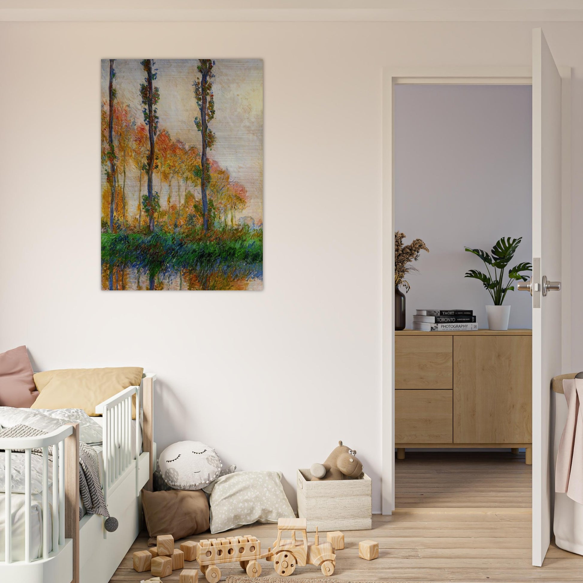The Three Trees, Autumn - claude monet Brushed Aluminum Print - 70x100 cm / 28x40 inches | claude monet Aluminum Print | claude monet Prints