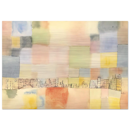 NEUER STADTTEIL IN M 1928 - Paul Klee Brushed Aluminum Print - 70x100 cm / 28x40 inches | Paul Klee Aluminum Print | Paul Klee Prints