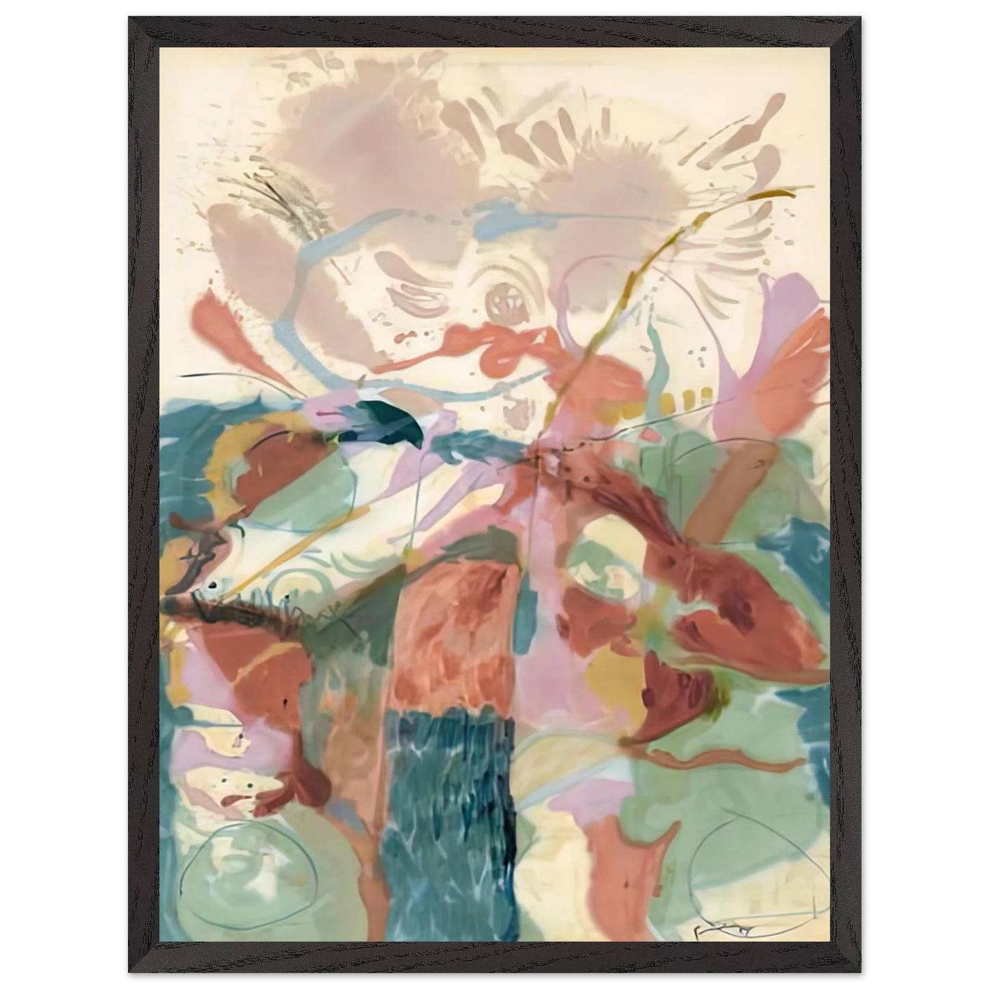 Helen Frankenthaler - Jacob's Ladder, 1957- Wall Art - 21x29.7 cm / 8x12" - Premium Wooden Framed Poster With Fine Art Paper-canvas - Black frame