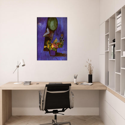 FLOWERS AND CERAMIC PLATE - Henri Matisse Brushed Aluminum Print - 70x100 cm / 28x40 inches | Henri Matisse Aluminum Print | Henri Matisse Prints