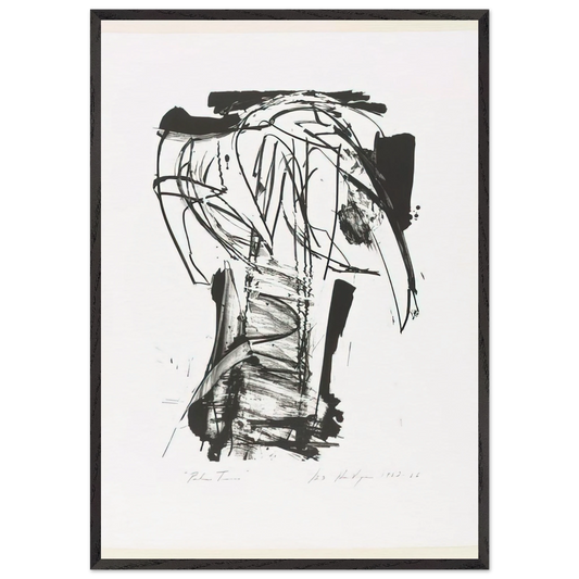 PALM TREES FROM THE SERIES THE ARCHAICS 1966 - Grace Hartigan 70x100 cm / 28x40 inches Framed Art Print – Black Wooden Frame