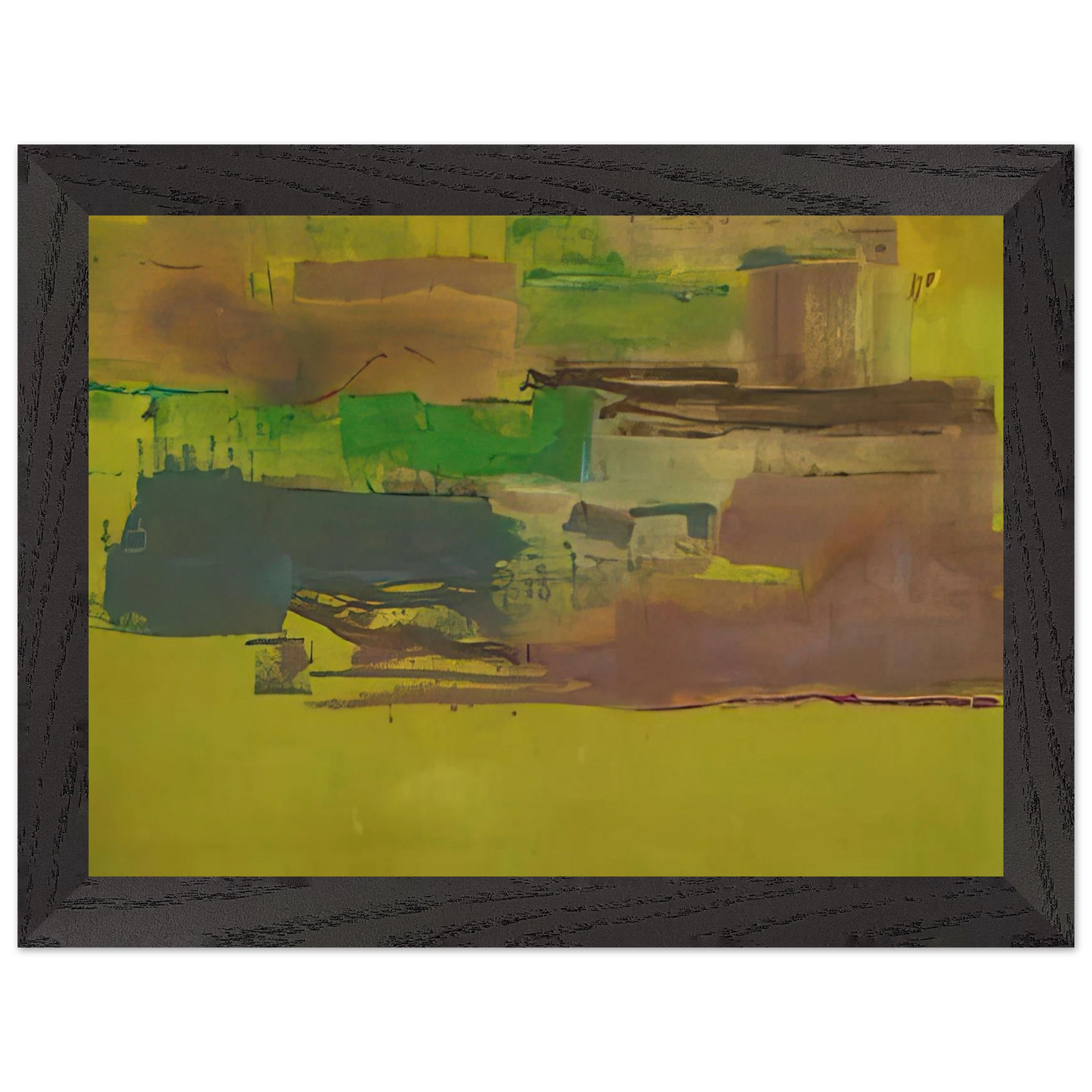 Helen Frankenthaler - August Deep - 1978 Wall art - 28x43  cm / XL (11x17 inches) - Premium Wooden Framed Poster With Fine Art Paper-canvas - Wood frame