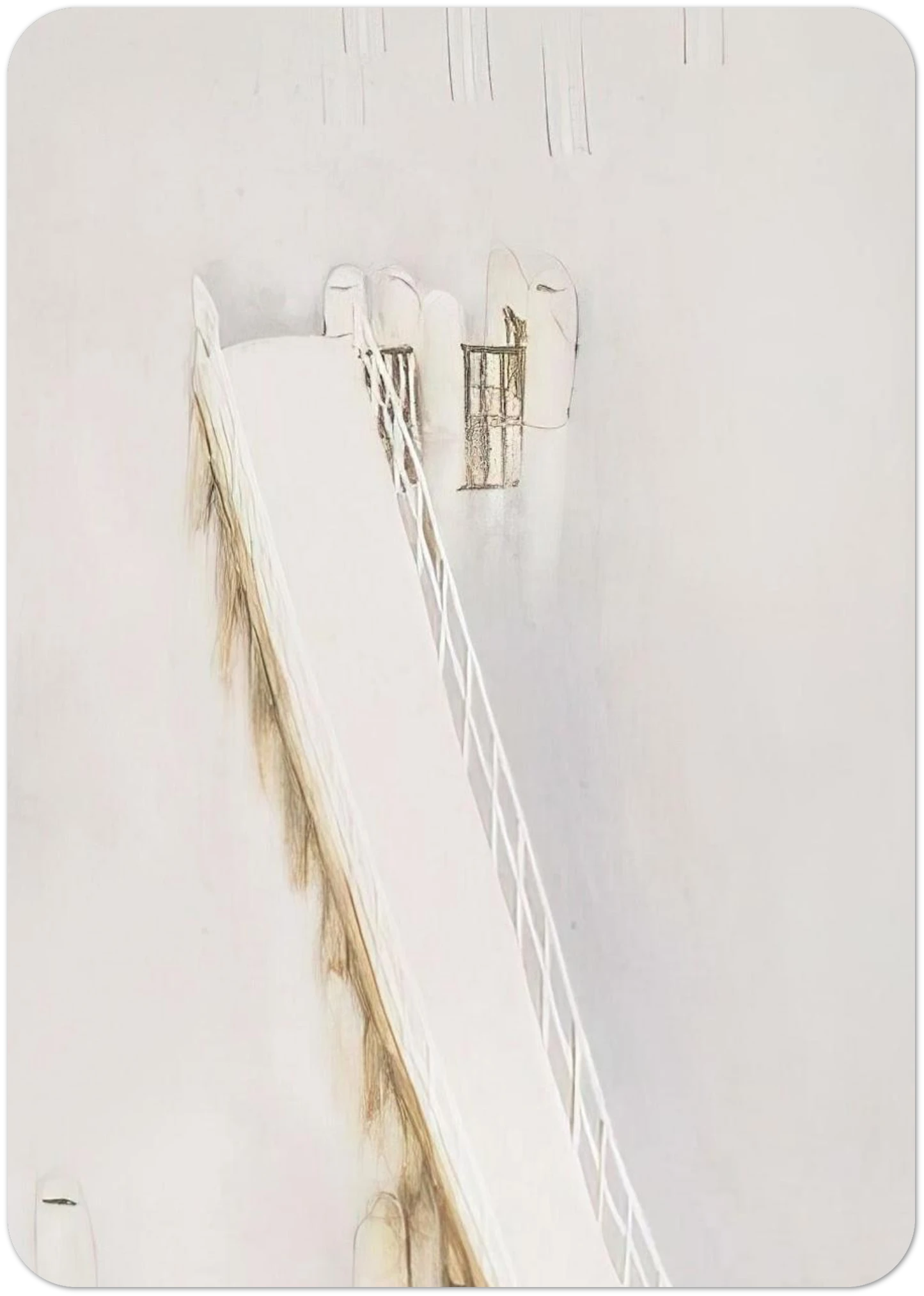 Lavender Bay Pier in the Rain - 1976 By Brett Whiteley Pack of 10 Post Cards | Brett Whiteley Post Cards | A6 (10.5 x 14.8 cm) - 4.1 x 5.8 inches