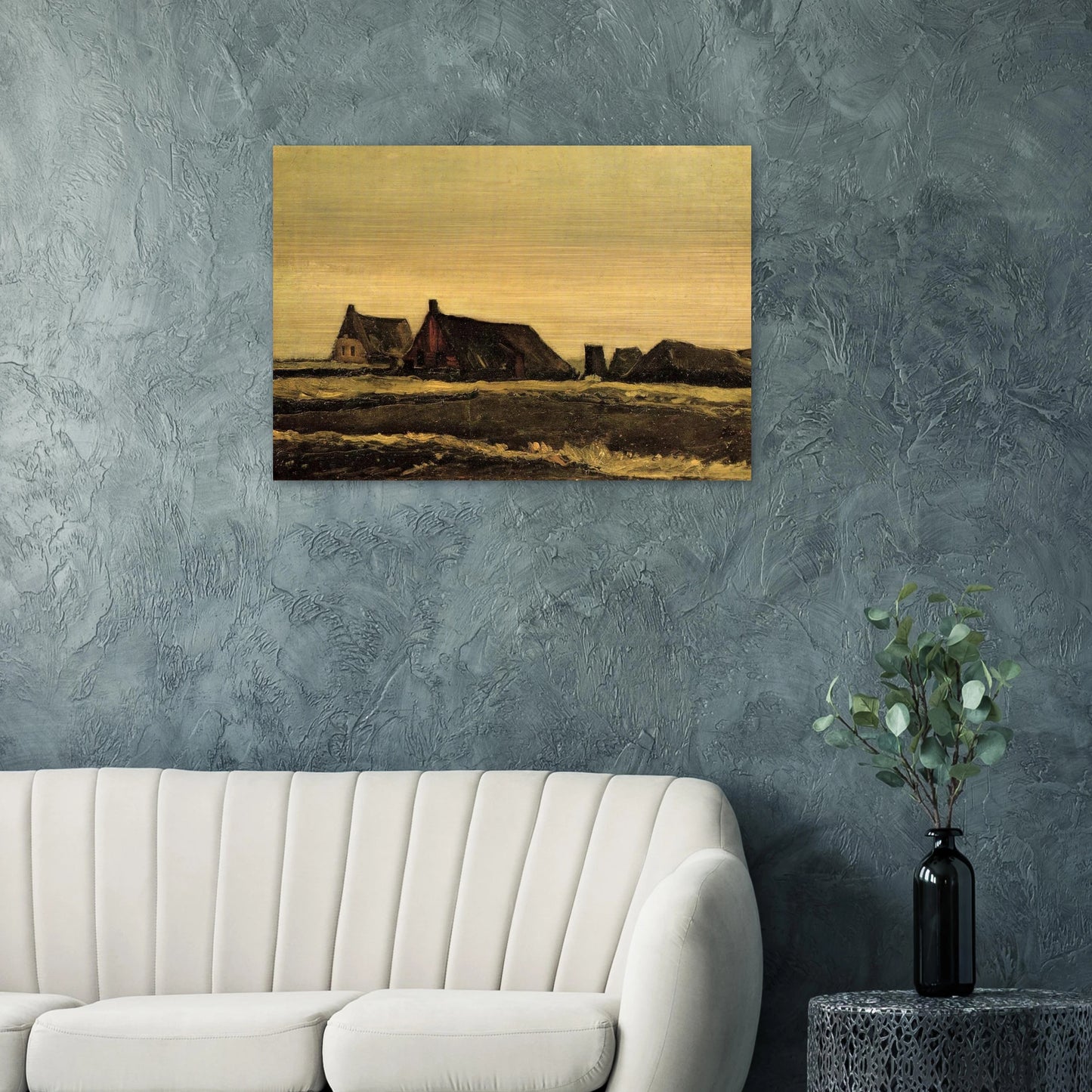 Cottages - Vincent van Gogh Brushed Aluminum Print - 70x100 cm / 28x40 inches | Vincent van Gogh Aluminum Print | Vincent van Gogh Prints