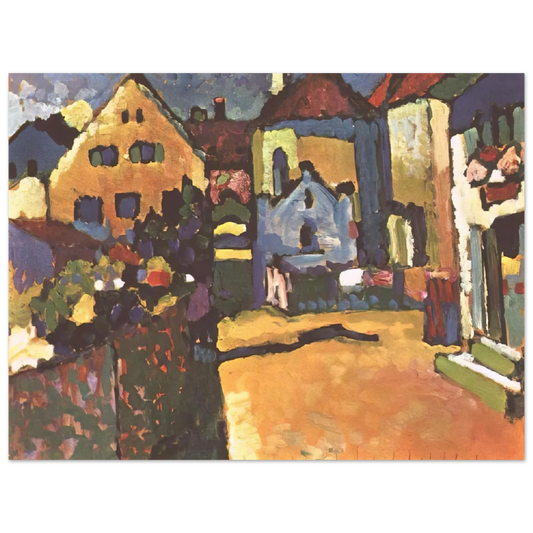 Wassily Kandinsky - GRUNGASSE IN MURNAU 1909  75x100 cm / 30x40inches Fine Art Poster