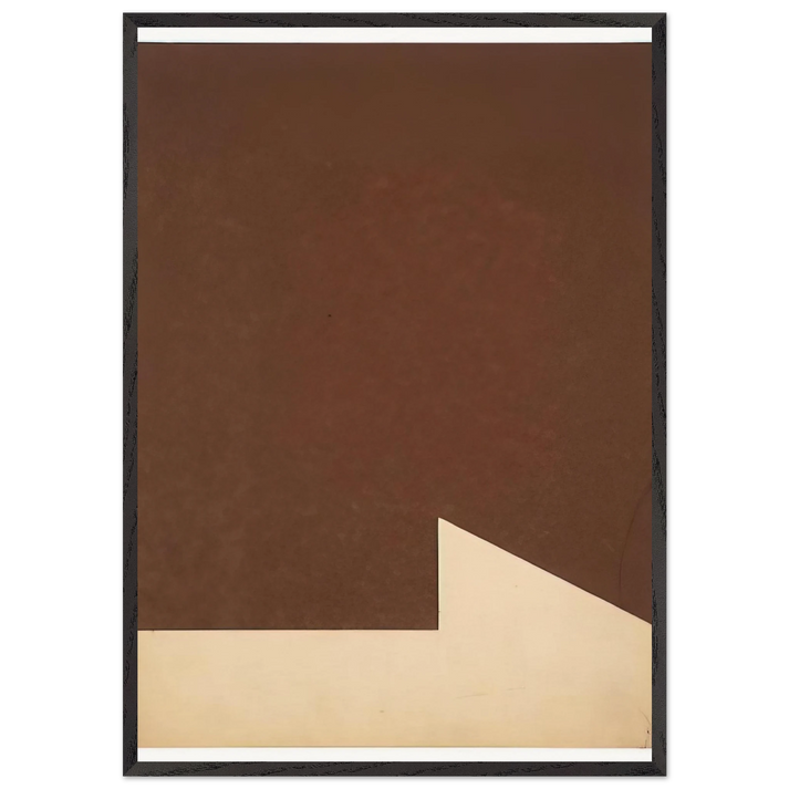 Brown and White - Ellsworth Kelly 70x100 cm / 28x40 inches Framed Art Print – Black Wooden Frame