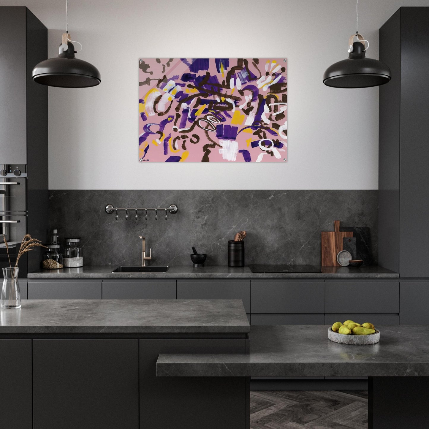 Rosa-Viola-Bianco - 1968 - Carla Accardi Acrylic Print - 70x100 cm / 28x40″ inches | Carla Accardi Wall Art | Carla Accardi Prints