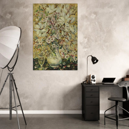 Flower vase - Post-Impressionism - Natalia Goncharova Art Prints - 100x150 cm / 40x60″ inches | Natalia Goncharova Poster | Natalia Goncharova Prints
