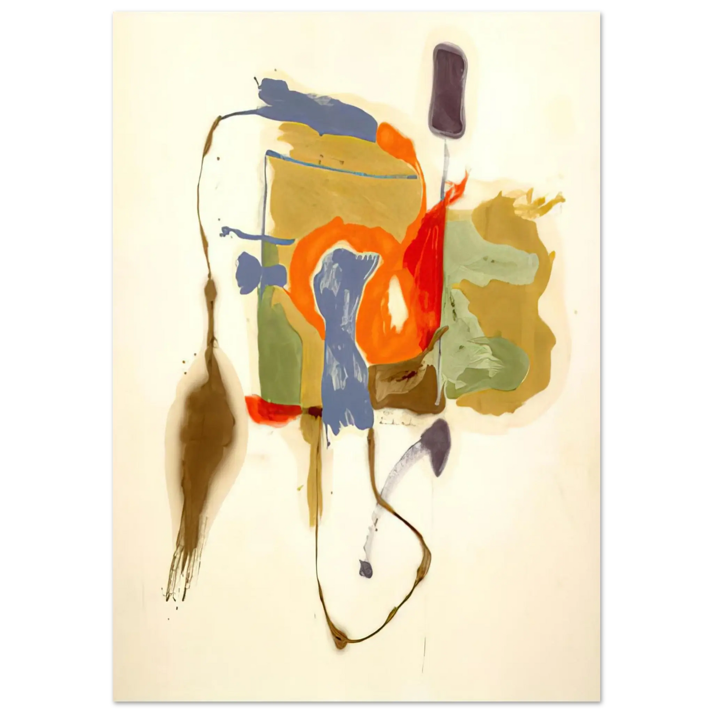 Helen Frankenthaler - Blue Form in a Scene - 1961 Wall art - 30x40 cm / 12x16 Inches - Premium Wooden Framed Poster With Fine Art Paper - Wood frame