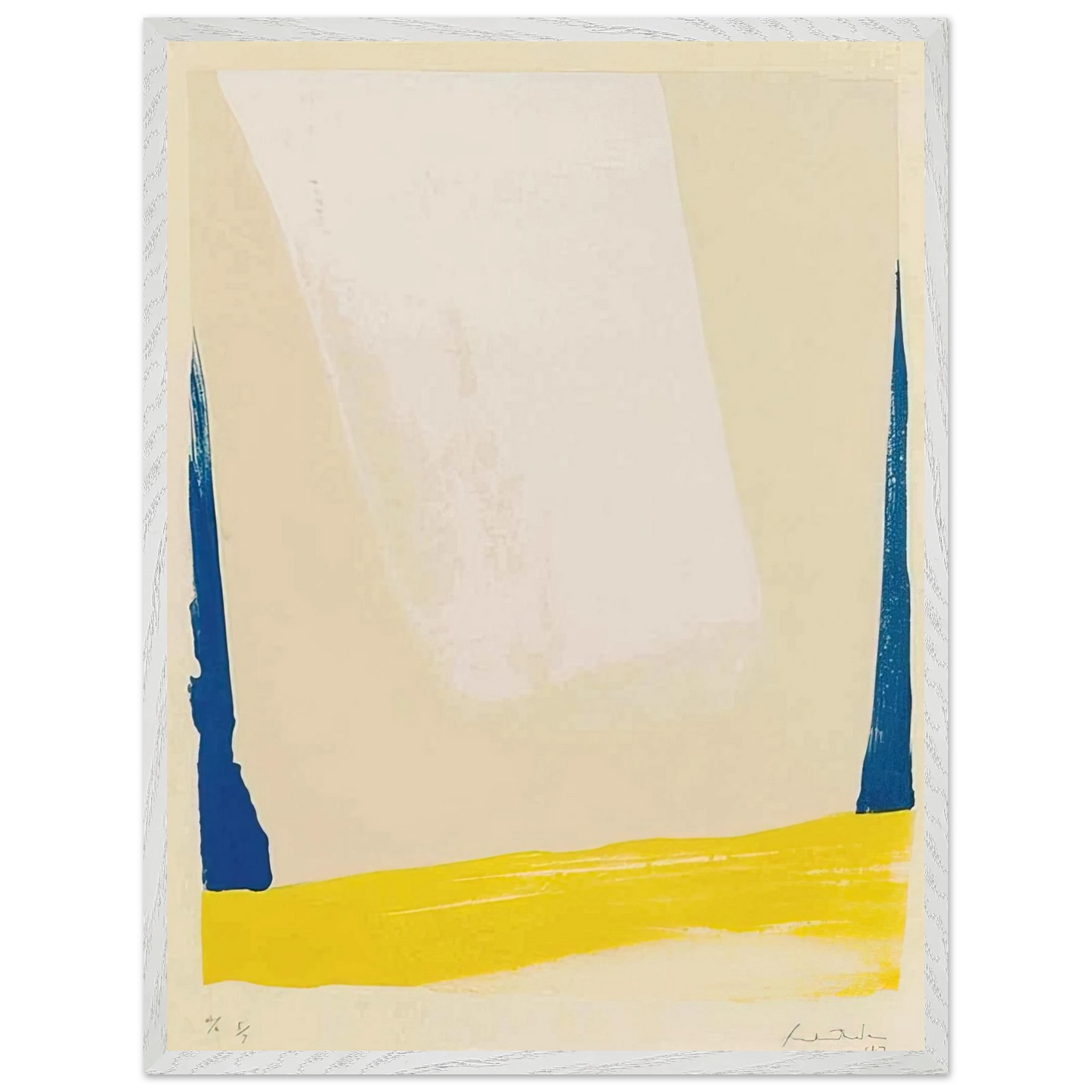 Helen Frankenthaler - White Portal - 1967 Wall art - A3 (29.7 x 42  cm) - Premium Wooden Framed Poster With Fine Art Paper-canvas - Black frame