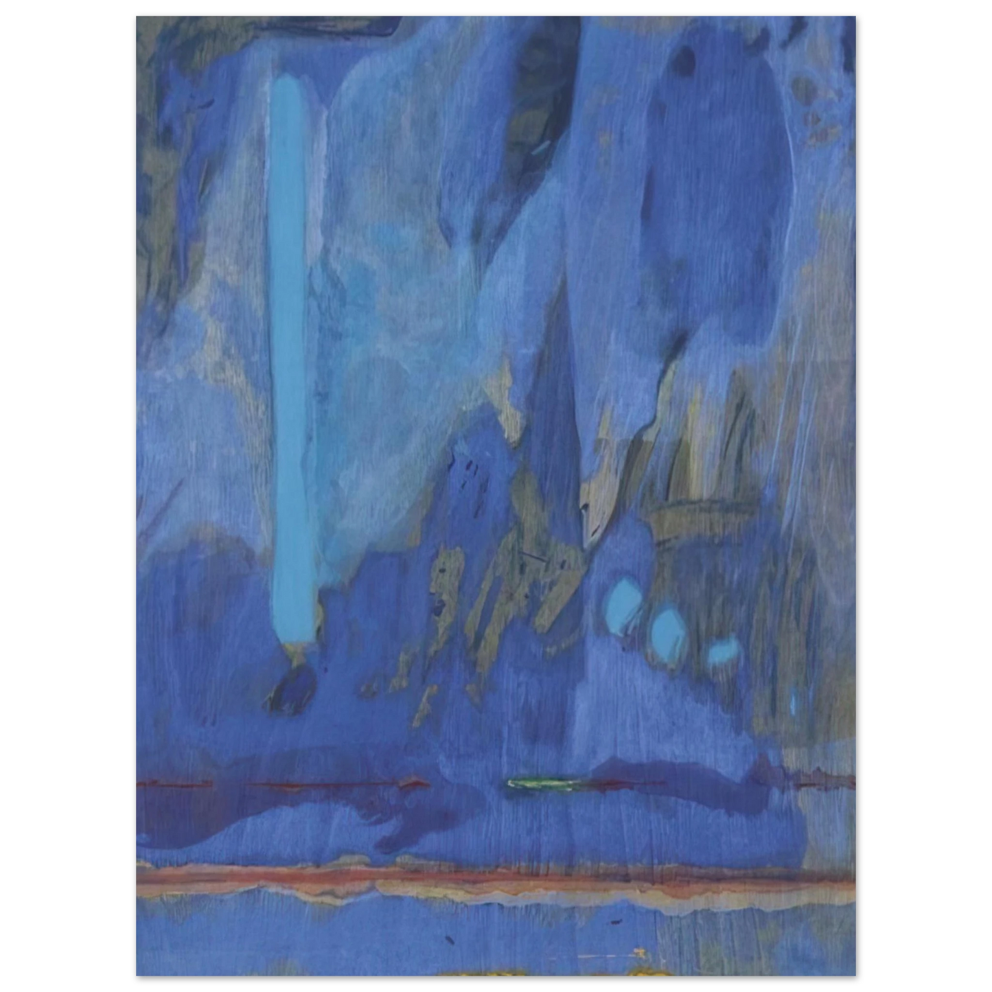 Helen Frankenthaler - Tales of Genji III - 1998 Wall art - 27x35 cm / 11x14 inches - Premium Wooden Framed Poster With Fine Art Paper-canvas - White frame