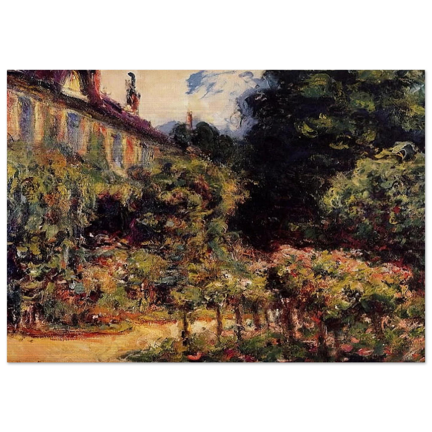 The Artist's House at Giverny - claude monet Brushed Aluminum Print - 70x100 cm / 28x40 inches | claude monet Aluminum Print | claude monet Prints