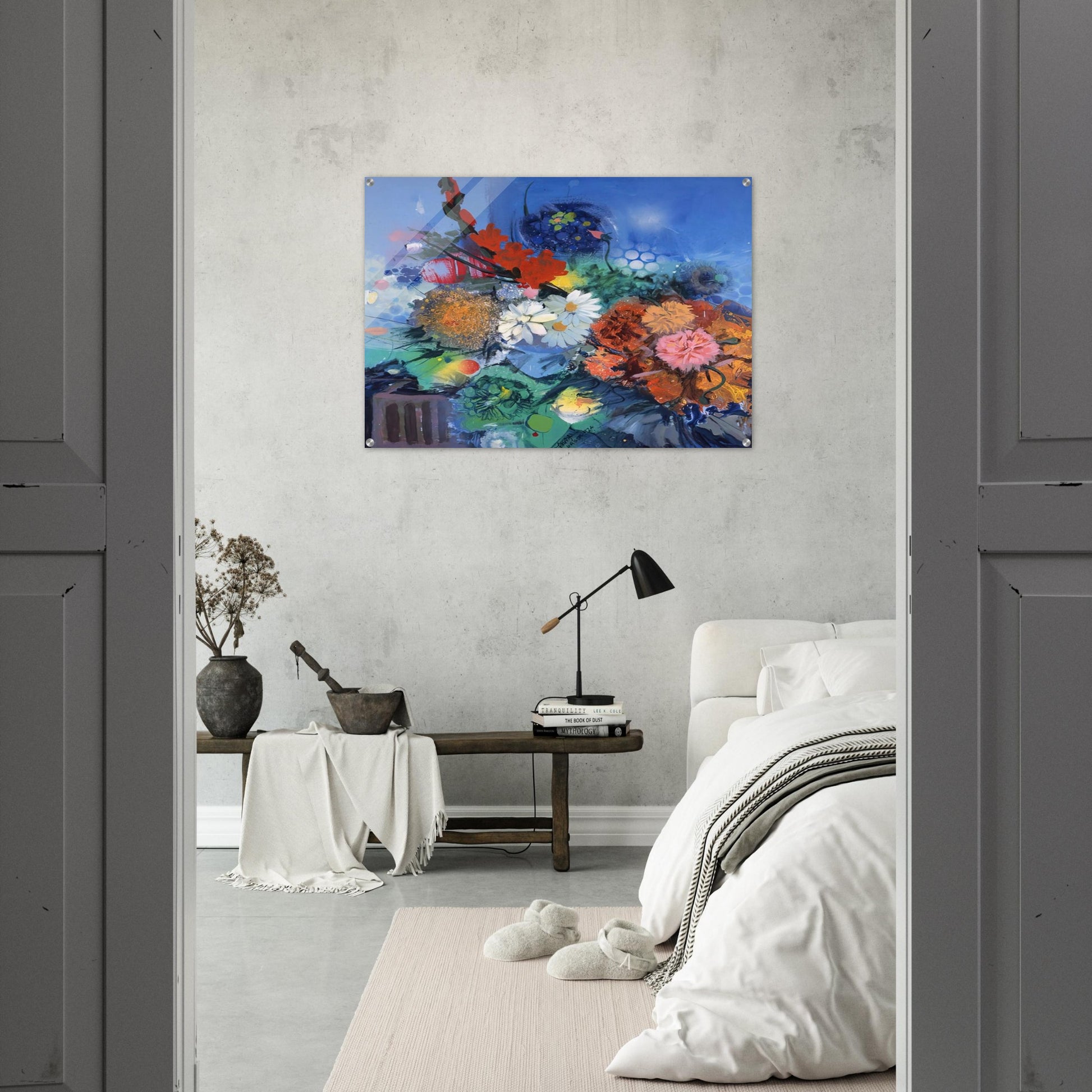 Flowers No. 2 - 1974 - Gebre Kristos Desta Acrylic Print - 70x100 cm / 28x40″ inches