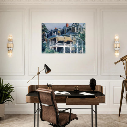 The Mansard Roof - Edward Hopper Brushed Aluminum Print - 70x100 cm / 28x40 inches | Edward Hopper Aluminum Print | Edward Hopper Prints