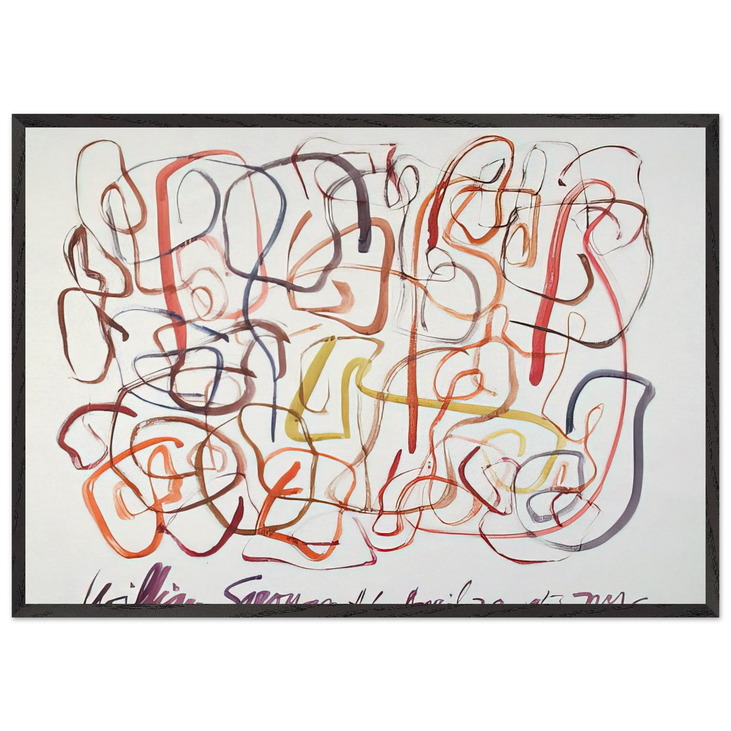 6 April 28 1963 NYC - 1963 - William Saroyan 70x100 cm / 28x40 inches Framed Art Print – Black Wooden Frame