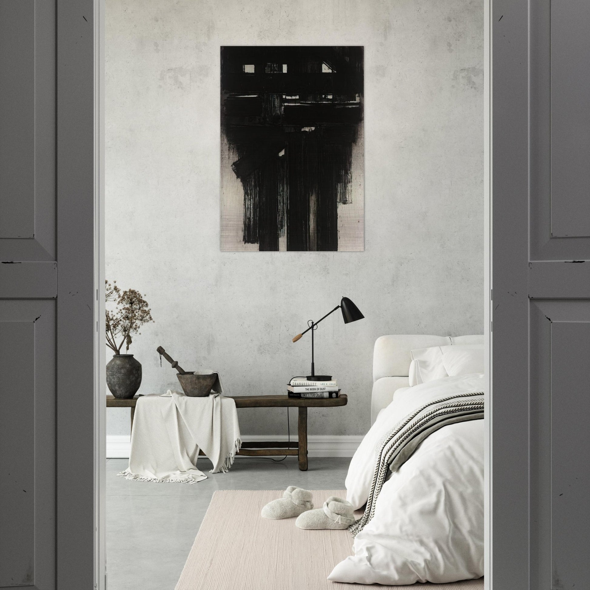 Untitled Intaglio - 1956 - Pierre Soulages Brushed Aluminum Print - 70x100 cm / 28x40 inches | Pierre Soulages Aluminum Print | Pierre Soulages Prints